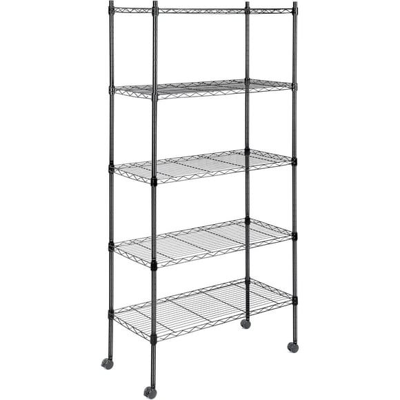 Estanterías de almacenamiento Simple Deluxe de 5 niveles, negras