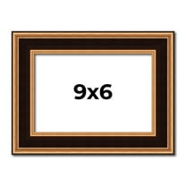 9x6 Frame Gold Brown Plein Air Vintage Solid Wood Picture Frame | 1.75 Inches Moulding Width |