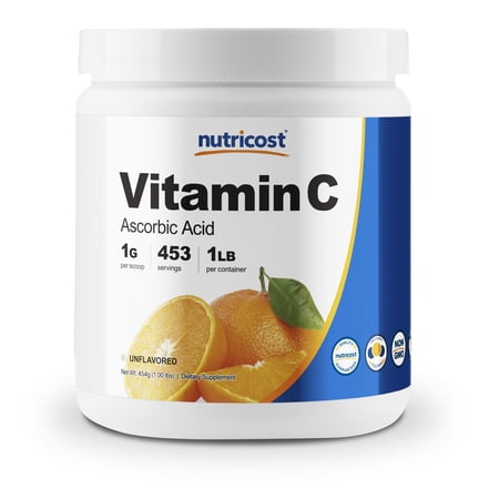 Nutricost Vitamin C (Ascorbic Acid) Powder 1LB - Gluten Free, Non-GMO