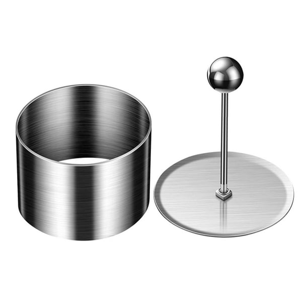 Anillo de comida de acero inoxidable con empujador, herramienta multiusos para hornear, herramientas para hornear DIY, Mini fabricante de anillos para , medio