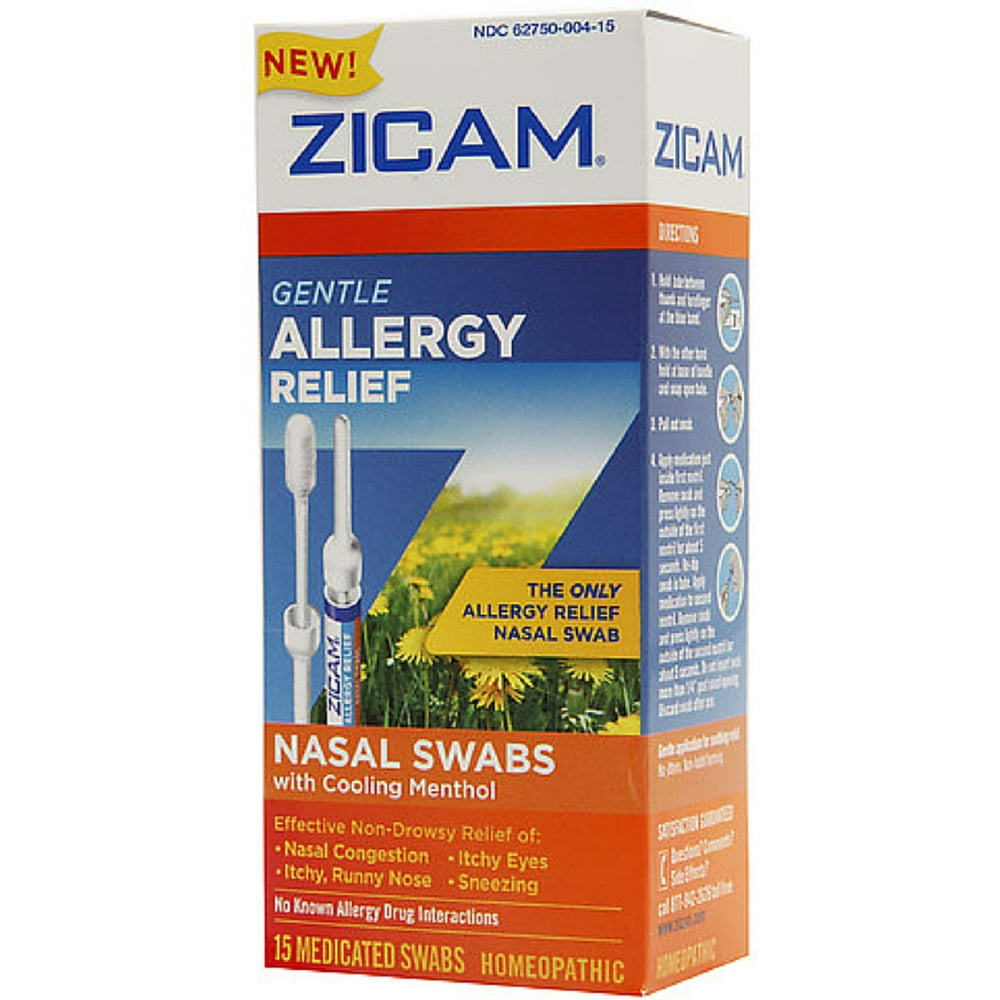 Zicam Gentle Allergy Relief Nasal Swabs with Cooling Menthol, 15 ea