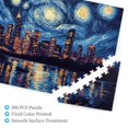 thumbnail image 3 of 500 PCS Starry Night In The City Jigsaw Puzzles 500 Pieces,Gift Suitable Family Friends,Oil Painting Style Scenery Wooden Puzzles,Family Leisure And Entertainment,Pieces Fit Together Perfectly, 3 of 6