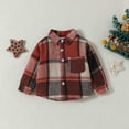 thumbnail image 2 of Mikilon Boys Long Sleeve Plaid Jackets Long Sleeve Turndown Neck Button Tops with Pocket ,Size 6 Months-2 Years, 2 of 8