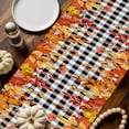thumbnail image 2 of Burlap Table Runner 36 Inches Long,Thanksgiving Pumpkin Fall Maple Leaves Orange Watercolor Non-Slip Kitchen Table Runners for Dining Room Everyday Use Party Table Decorations Black Plaid, 2 of 9