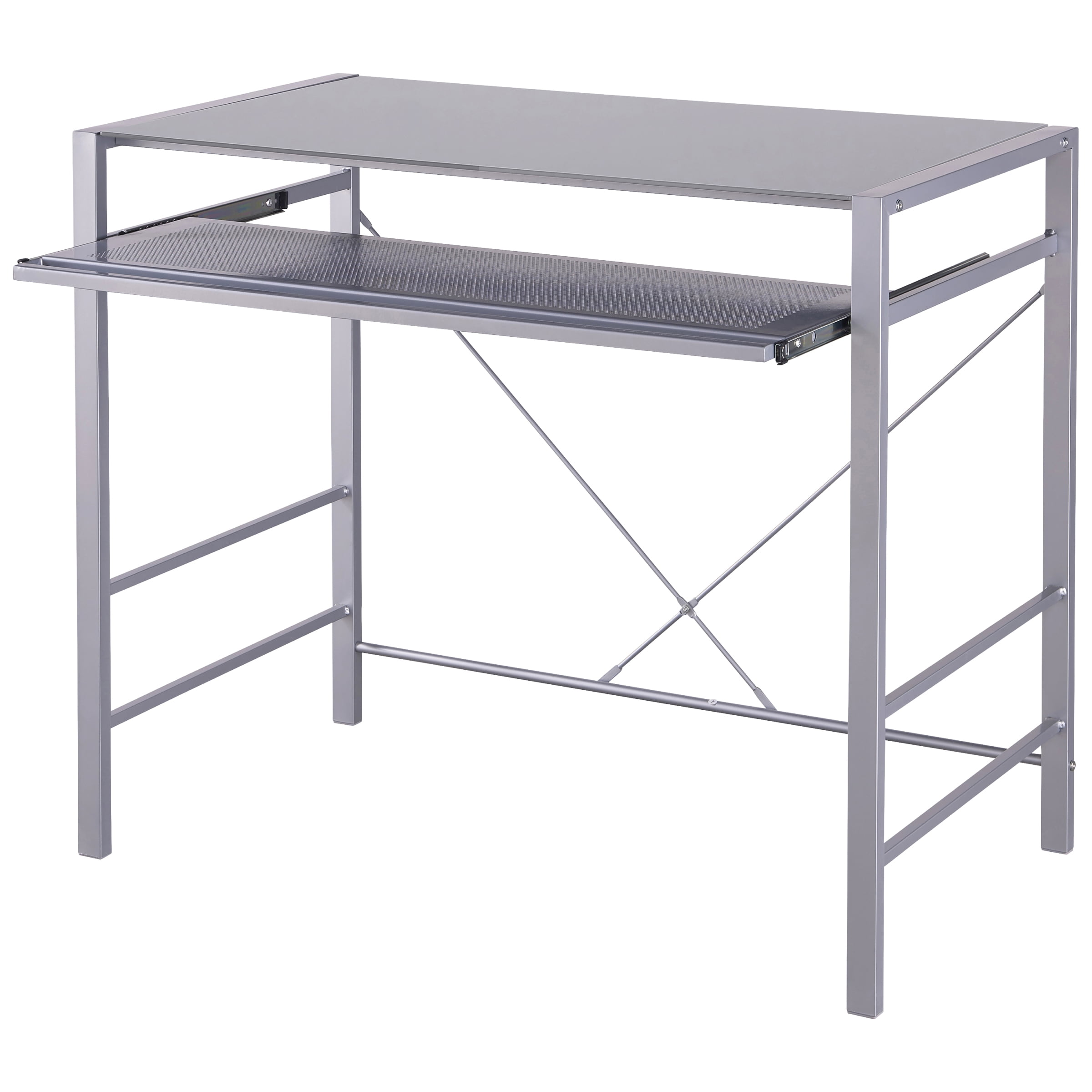 Mainstays Versatile Modern Glass Top Desk Multiple Colors