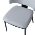 thumbnail image 4 of Lennox Modern PU Upholstered Dining Chairs with Crescent Backrests and Metal Legs, Grey, Set of 2, 4 of 8