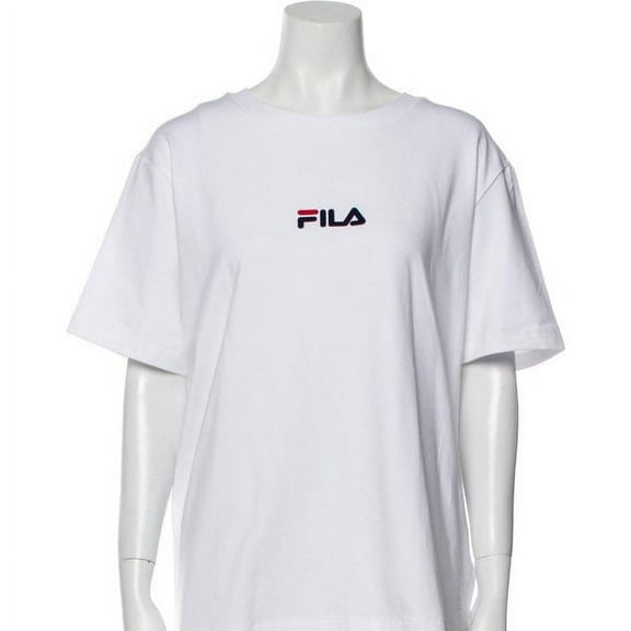 Fila Women's Graphic Print Crew Neck T-Shirt (White, Small)