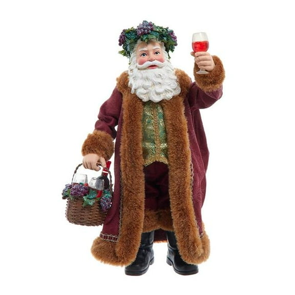 Kurt S. Adler FA0210 10.5 in. Fabriche Wine Santa