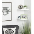 thumbnail image 4 of Kate and Laurel Levie Modern Floating Corner Wood Wall Shelves, 12 x 12 Inches, 2 pack, White, 4 of 4