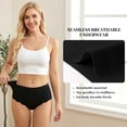 thumbnail image 3 of UNEEI Seamless Underwear for Women - No Show Mid High Waisted Bikini Panties with Wave Edge, 5 Pack Comfortable Breathable Full Coverage Ladies Panties For Yoga, Workouts, Office, 3 of 6