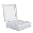 thumbnail image 1 of Wooden Tea Box Organizer with Clear Acrylic Top Window 9 Compartments Tea Bag Holder Multi Functional Storage Box for Kitchen Office Home, 1 of 7