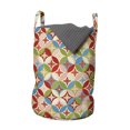 thumbnail image 1 of Geometric Laundry Bag, Japanese Interlocking Pattern with Circles and Flower Blooms Far, Hamper Basket with Handles Drawstring Closure for Laundromats, 13" x 19", Multicolor, by Ambesonne, 1 of 4