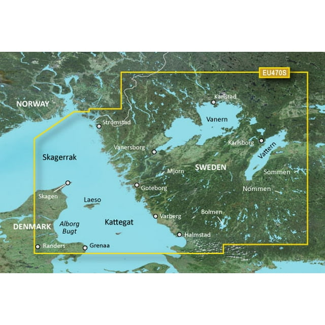 Garmin Marine Cartography 010-C0814-00 BlueChart G3 Vision; Compatible avec Traceurs de Cartes; Region Code VEU470S; Couverture Détaillée de Stromstad To Halmstad; sur Carte SD/Micro-SD