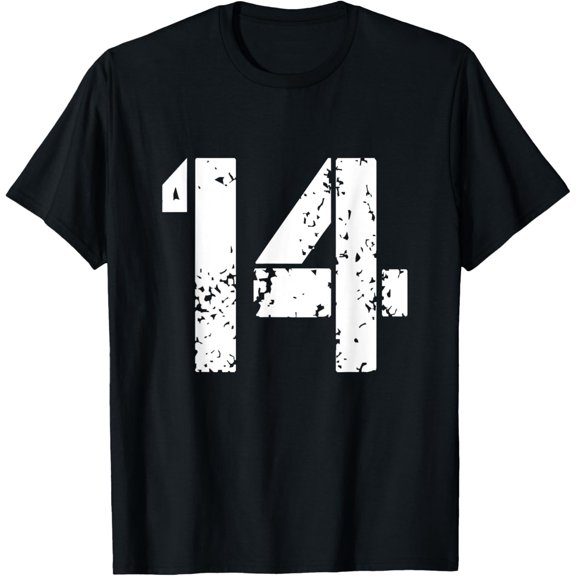 t-shirt Number 14 Front Back Varsity Team - 14th Birthday t-shirt mens t shirt,black,women,funny,misfits,men,journey