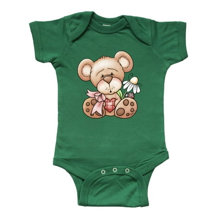 

Inktastic Teddy Bear Ladybug Daisy Flower Gift Baby Girl Bodysuit
