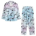 thumbnail image 3 of Renewold Bats Stars Moon Pajamas for Women Button Top Size M 2 Pieces Sleepwear Loose Fitting Pj Clothing Thermal Pajama & Pants Set for Halloween Birthday Gifts, 3 of 6