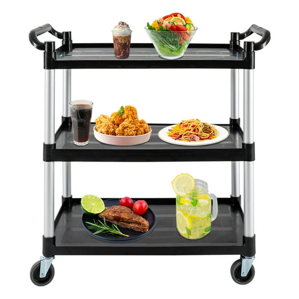 OUKANING 3Tier Rolling Cart Kitchen Rolling Cart Restaurant Cart with