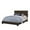 Brown, variant on Benzara Upholstered Contemporary Leather & Wood Twin Size Platform Bed in Black