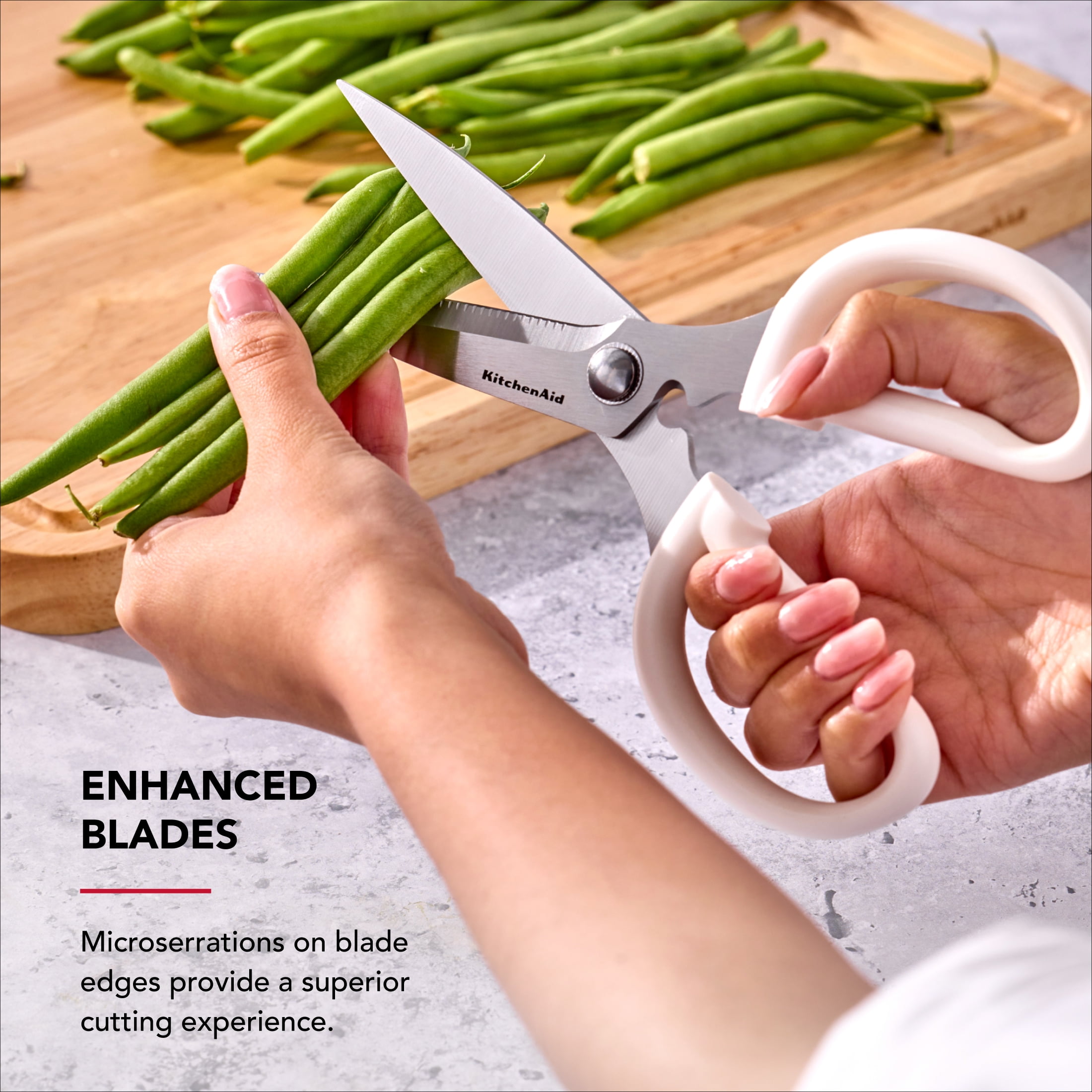 KitchenAid Japanese Steel 2-Piece Kitchen Scissors and Shears Set for Food and Herbs, Pistachio/Porcelain