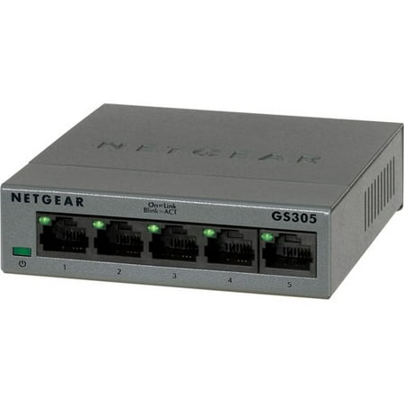 Netgear Gs305 Ethernet Switch - 5 Ports - 10/100/1000base-t - 2 Layer Supported - Desktop, Wall Mountable - 2 Year