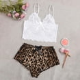 thumbnail image 2 of Lindreshi Womens Pajamas Sets Leopard Print Lingerie Silk Underwear Sleepwear Nightdress Pajamas Satin, 2 of 9