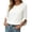 White, variant on Women T-Shirts Elegant Lightweight Pleated Knit Tops For Ladies Flowy Casual Crew Neck Blouse For Autumn Comfort Solid Color Streetwear