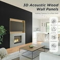 thumbnail image 3 of Easy4Home 94.5" x 23.62" Acoustic Wood Slat Wall Panels Soundproof Wooden Wall Panels 1 Pack, Black Oak, 3 of 5