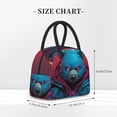 thumbnail image 2 of Fotbe Neon Cyberpunk Blue Bear Bolsa de Almuerzo con Estampado, Lonchera Aislada, Contenedor de Comida Reutilizable Tipo Cooler a Prueba de Fugas, 2 of 6
