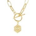 thumbnail image 1 of Fiudx Collar con Colgante Hexagonal, Cadena de Oro En Capas, Chapado En Oro de 14 Quilates, Ideal para Usar con Tus Iniciales, Regalo para Cumpleaños, Graduaciones y Aniversarios, Accesorio de Moda p, 1 of 2