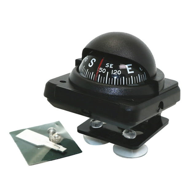 EeaseMX Brújula de navegación ajustable para coche LC380, brújula para salpicadero, ciclismo, senderismo, bola guía con ajuste magnético de declinación para exteriores, coche, barco, camión.