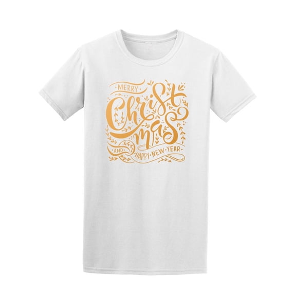 Golden Merry Christmas Lettering Tee Men's -Image by Shutterstock