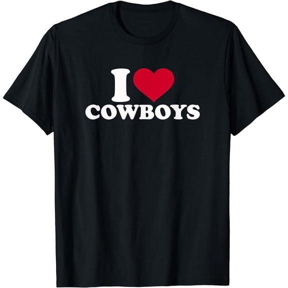 I love cowboys T-Shirt Black Medium