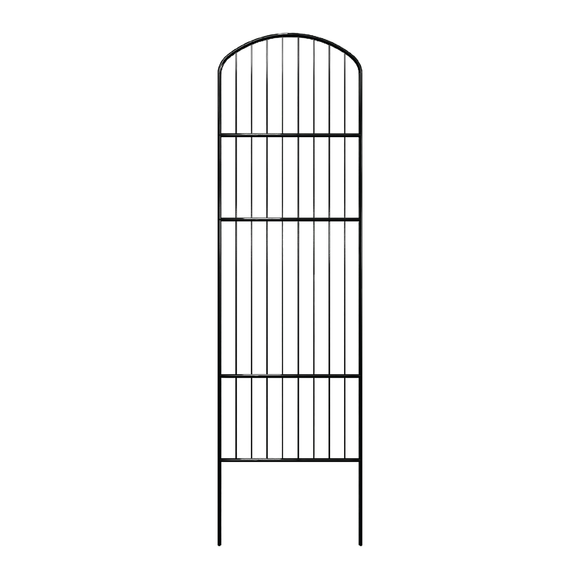 (2 pack) Expert Gardener 72in H x 20.5in W Black Powder-Coated Steel Arched Lawn and Garden Trellis with spiked feet