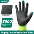 thumbnail image 3 of Work Gloves for Men and Women, 12 Pairs PU-Coated Gloves for Work, Large, Green, 3 of 8