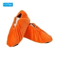 thumbnail image 3 of Uxcell Reusable Non Slip Shoe Covers, 3 Pairs Washable Thickened Boot Covers Soft Shoe Protectors, Orange, 3 of 6