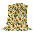 thumbnail image 6 of Sunflowers Blanket Soft Cozy Warm Throw Blanket for Couch, Plush Fuzzy Flannel Fleece Blankets for Sofa, Beige Botanical Yellow Florals Butterfly Bed Blankets Lightweight Gifts for Women, 30"x40", 6 of 9