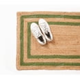 thumbnail image 2 of Rectangle Rug Natural Jute Rug Hand Braided Beige and Green Color Rounding Line Area Rug, 2 of 5