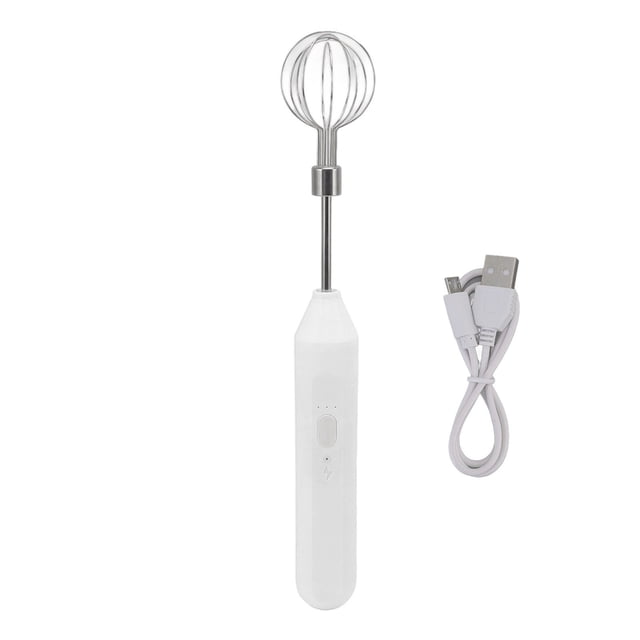 Vobor Electric Hand Mixer Three Different Speeds Battery Powered Handheld Milk Frother for Home Baking White