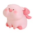 thumbnail image 1 of Alcancía de cerdo Estatua de cerdo Bordes redondos Manualidades Fácil de usar Decorativo Ahorra dinero Lazo rosa, 1 of 9