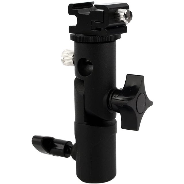 E Type Flash Bracket Umbrella Bracket Holder + Adjustable Hot Shoe Mount Stand + 1/4"-3/8" Adapter Screw for Light Stand Bracket DSLR Camera Nikon Canon Speedlight Flash Speedlite Tripod