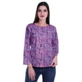 thumbnail image 1 of Moomaya Printed Button Placket Full Sleeve Top Round Neck WoMen's Casual Summer Tunic, 1 of 6
