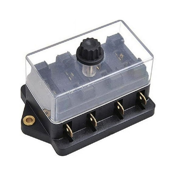 4 Way Circuit Fuse Holder for Car Boat Made of Plastic Metal Suitable for ATC ATO Fuses