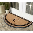 thumbnail image 4 of A1HC 36"x72" Natural Coir & Rubber Semicircular Monogrammed Door Mat, Thick, Durable, Heavy-Duty Welcome Mat for Front Door, Black Border, 4 of 6