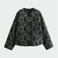 thumbnail image 4 of Veste Matelassée Imprimée Surdimensionnée pour Femmes Manteau Rembourré Décontracté Vert P, 4 of 8