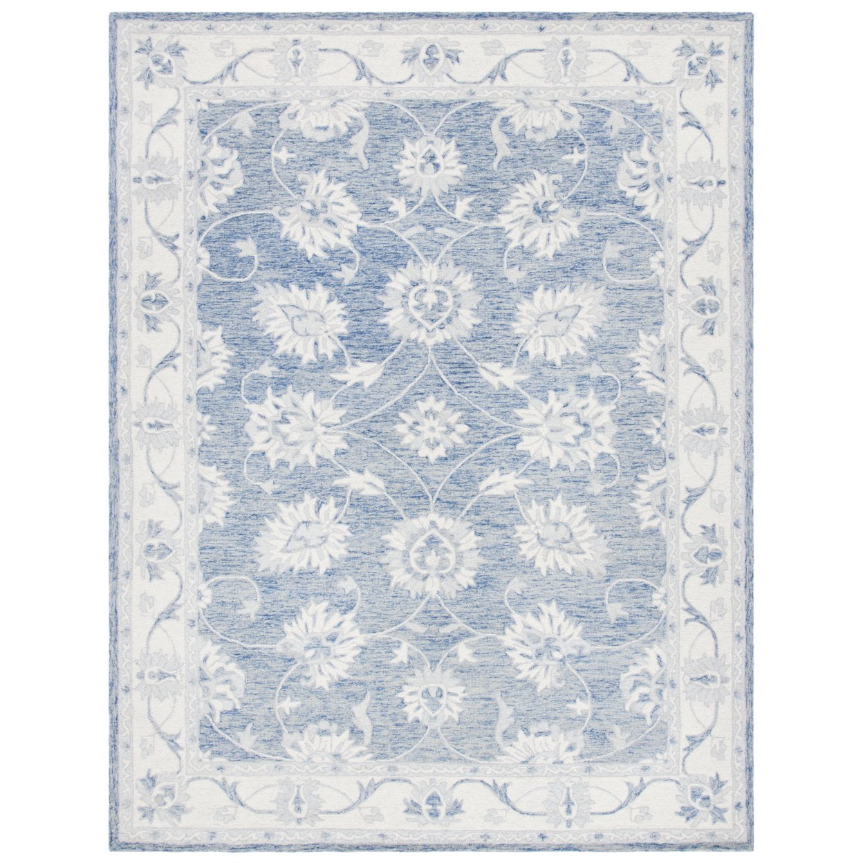 SAFAVIEH Micro-Loop Larry Oriental Area Rug, Blue/Ivory, 3' x 5'