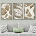 thumbnail image 2 of PixonSign Framed Wall Art Set White Brown Pastel Paint Strokes Shapes Canvas Print Abstract Cozy Neutral Wall Decor Modern Art Nordic for Living Room, Bedroom, Office - 24"x36"x3 White, 2 of 5