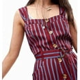 thumbnail image 4 of Free People Womens Striped Jumpsuit, Red, 2, 4 of 7