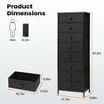 thumbnail image 2 of Pellebant 8-Drawer Dresser Chest Vertical Tower, Black, 2 of 6