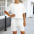 thumbnail image 2 of Boys Summer Outfits Short Sleeve Waffle Pocket Tshirts and Drawstring Shorts Boys Beach Outfit Boys 2 Piece Outfits Size 1-13 Years, 2 of 4