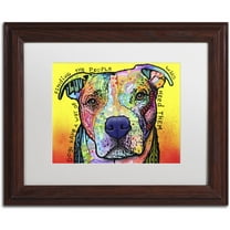 Trademark Fine Art 'Dogs Have A Way' Canvas Art by Dean Russo, White Matte, Wood Frame